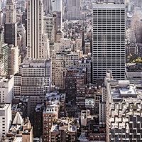 Skyscrapers in a metropolitan area.