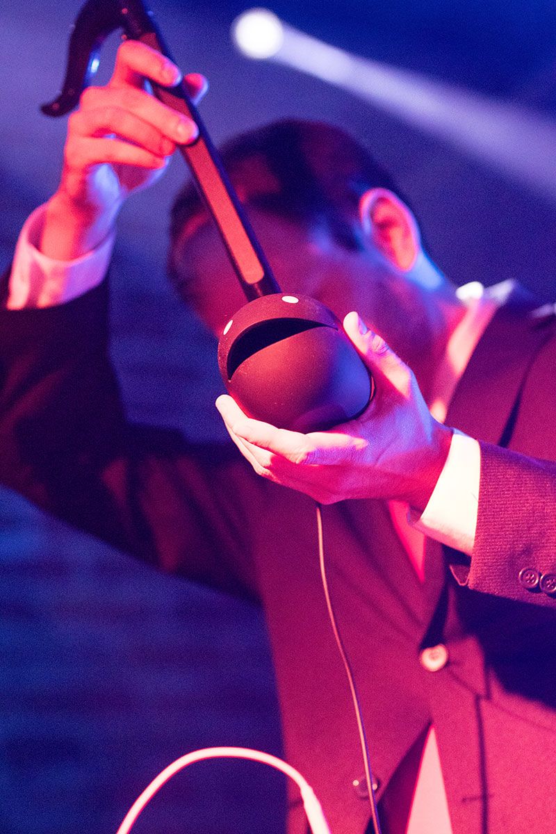 The face of an Otamatone instrument.